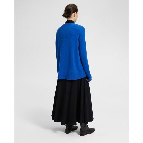 THEORY Karenia L Royal Blue 100% Cashmere Knit Oversized Sweater, Size P/S - Picture 4 of 16